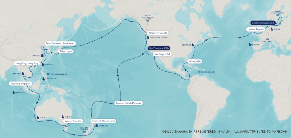 Azamara World Cruise, Azamara World Voyage