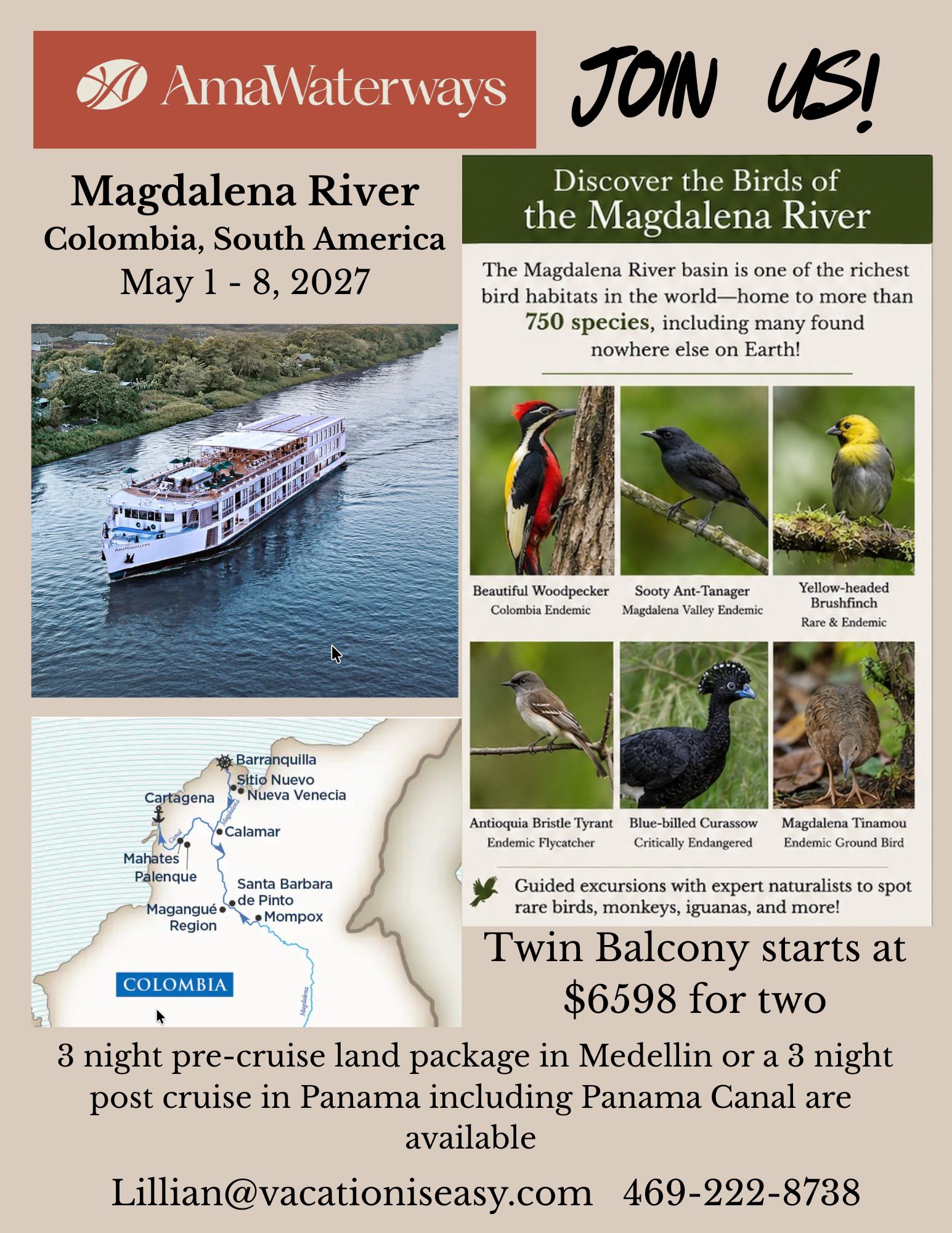Colombia, South America Magdalena River Cruise